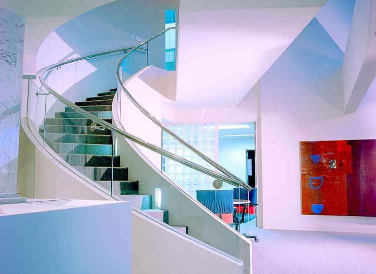 Monigle building circular staircase, interior view